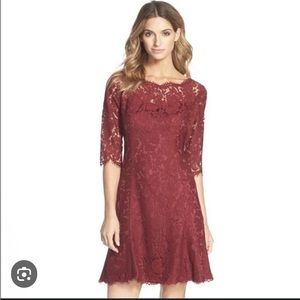 NWT - Eliza J 3/4 Sleeve Fit And Flare Lace Dress